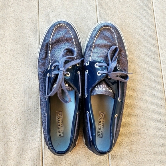 Sperry Top Sider 9770868 Biscayne Navy Blue Glitter Boat Shoes Womens Sz US 9.5M - Picture 4 of 11